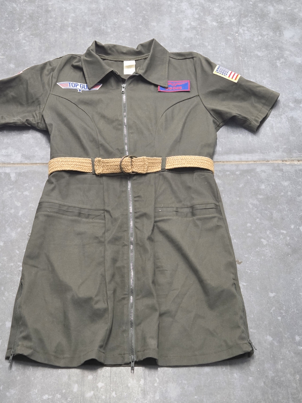 Women's Olive Green Skort Dress L Top Gun Goose Halloween